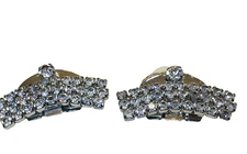 Vintage Rhinestone Shoe Clips Tip Toe Curved  Model 3500512 J88