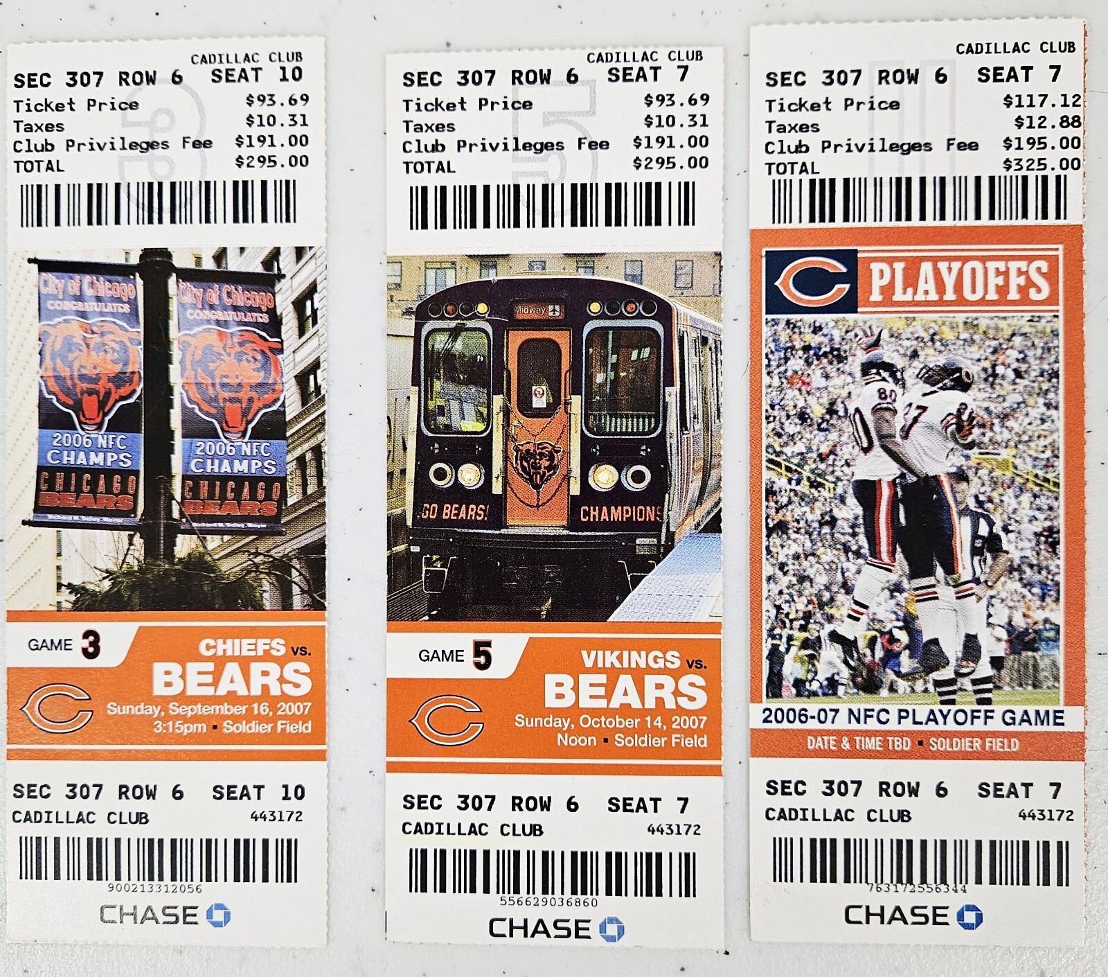 Chicago Bears Soldier Field Ticket Stubs 19892011 Lot of 28 eBay