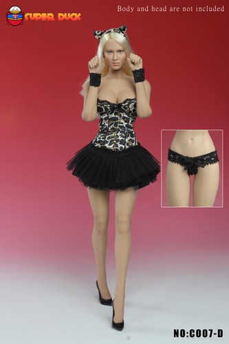 Abito corsetto basco 1:6 Super Anatra Donna 12" Figura Sexy in Leopardo C007D - Foto 8 di 15