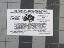 vtg Tattoo business card - Fiery Dragon Studio Lexington KY