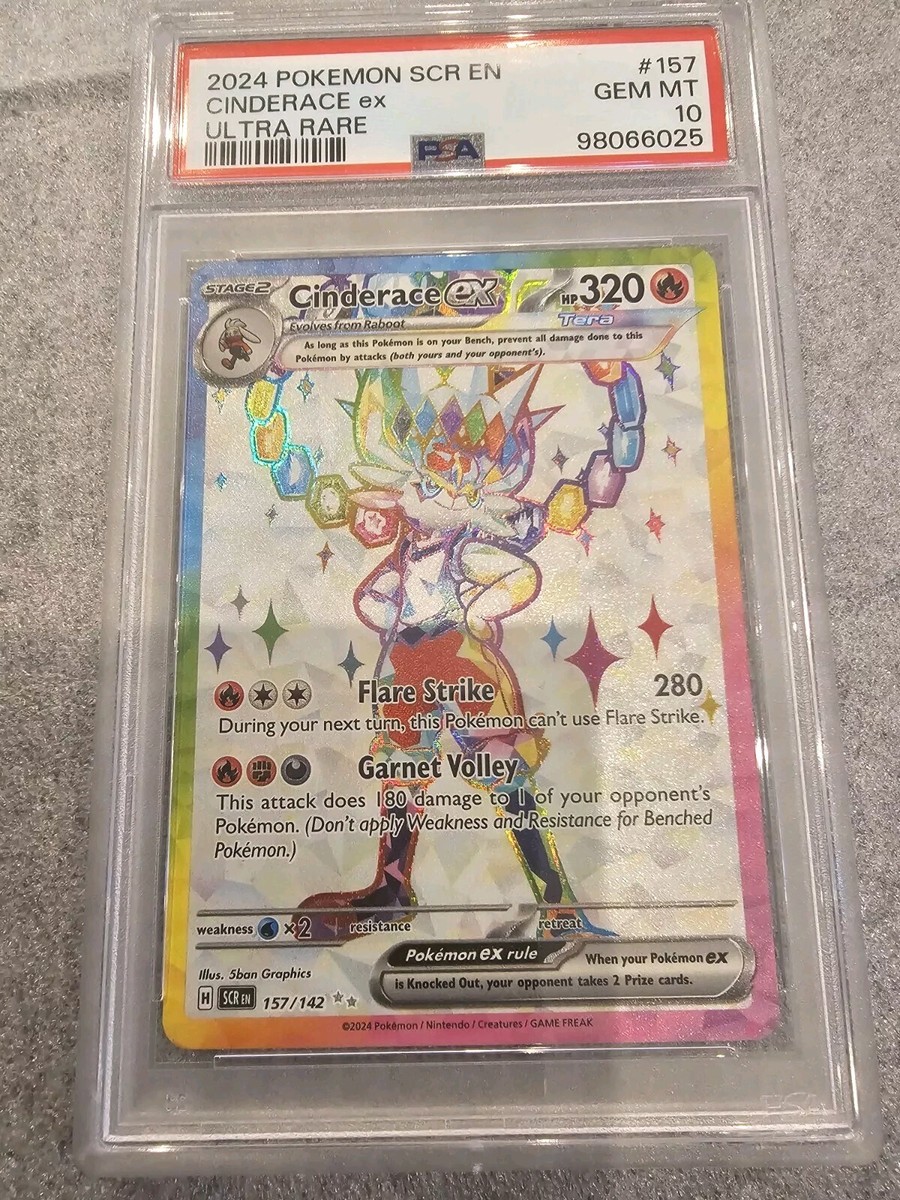 PSA 10 Cinderace Ex Ultra Rare #157 2024 Pokemon Scr Stellar PSA 10 Cinderace Ex Ultra Rare #157 2024 Pokemon Scr Stellar