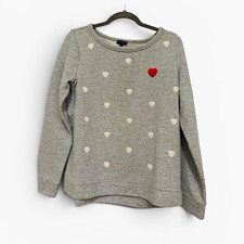 Talbots Womens Gray Heart Polka Dot Embroider...
