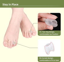 Pinky Toe Separator, Gel Toe Spacers Straightener, Hammer Toe Corrector for F...