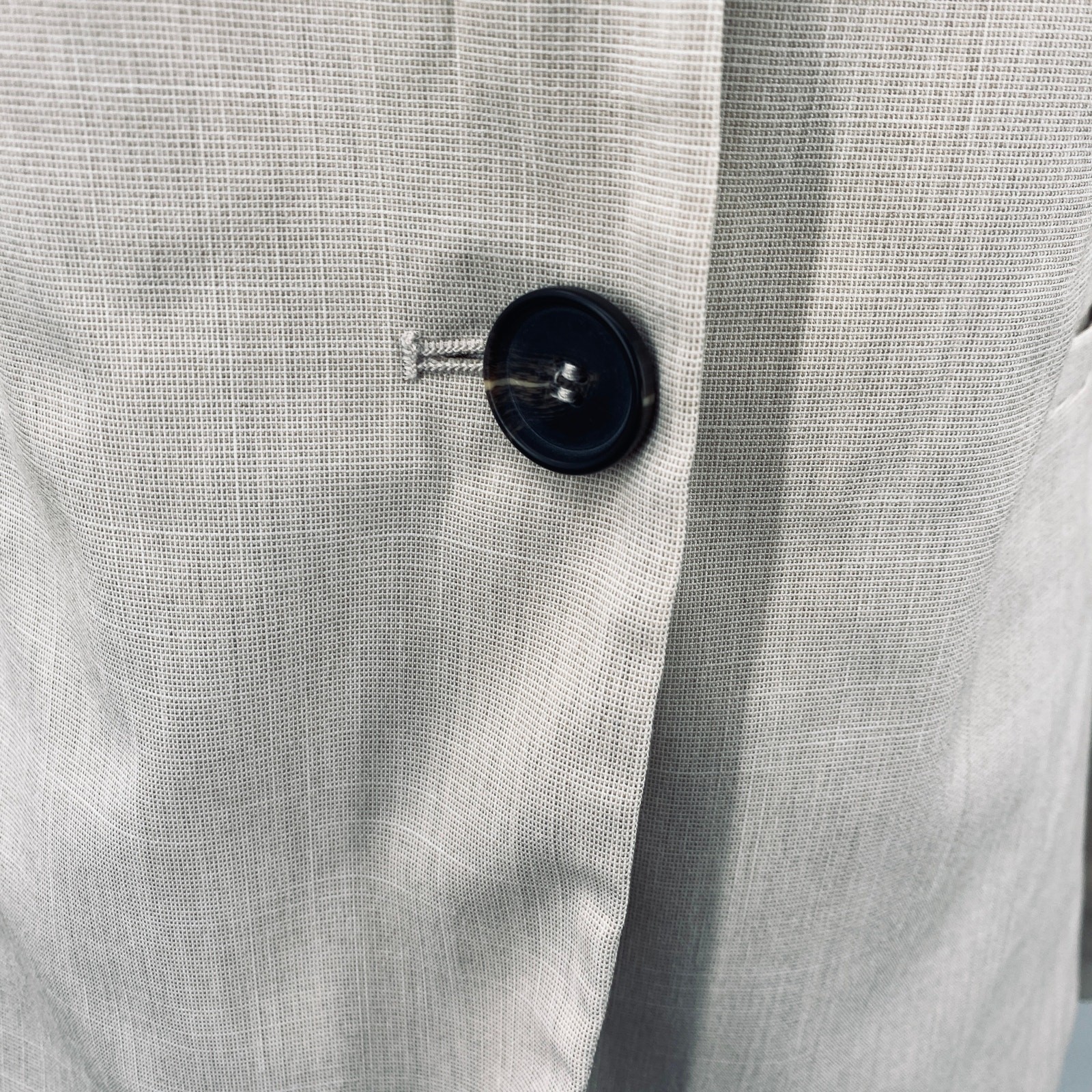 Zara Basic Blazer Single Button Collarless Woven … - image 4