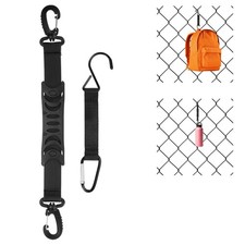 2-Pack Carabiner Fence Hooks, 7.68/13.4IN Hanging Buckle Clips Black
