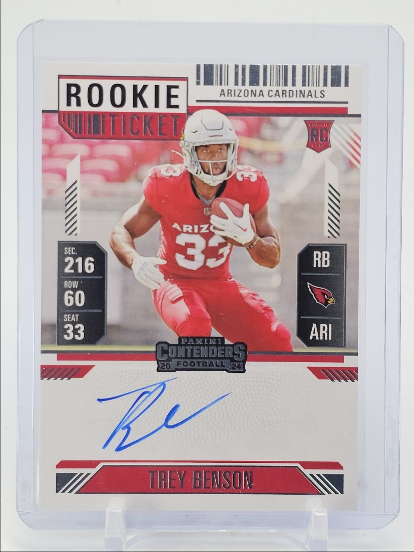 TREY BENSON 2024 CONTENDERS ROOKIE TICKET AUTOGRAPH CARDINALS RC AUTO Q2101