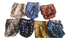 Nora's Nursery Reusable Cloth Diapers Lot of 7 Multicolor One Size EUC