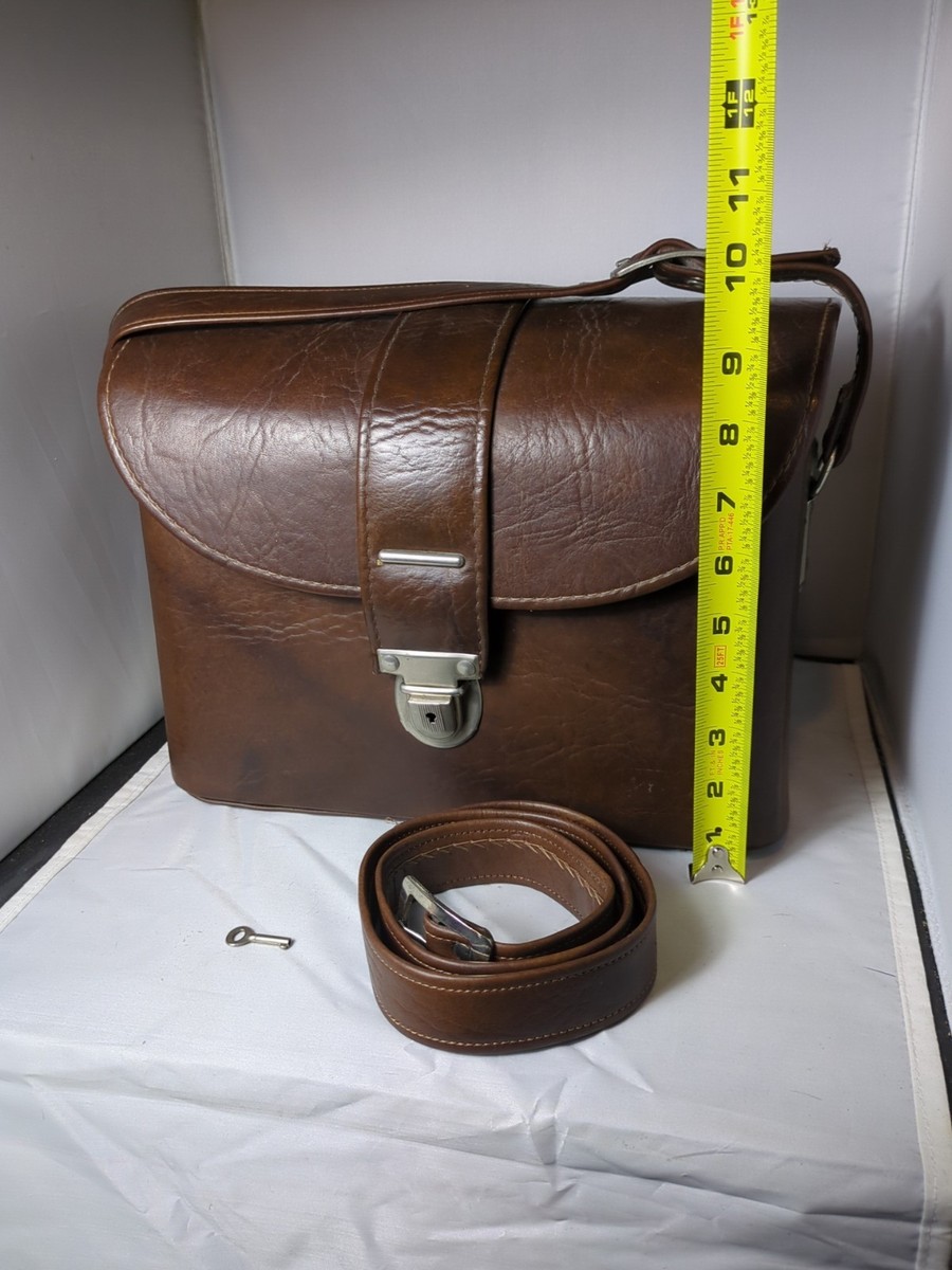 Marsand Camera Bag Vintage 70's Brown Vinyl Hard Bodied Bag Retro