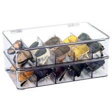Sunglasses Organizer, Plastic Stackable Eyeglass Case Storage Organizer, Sung...