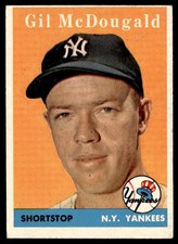 1958 Topps Card Baseball Gil McDougald New York Yankees #20 EX+
