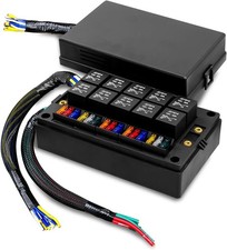 Pre-Wired Relay Fuse Box 10 Relay Slots 15 Fuse Holder Waterproof