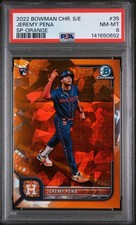 2022 Bowman Chrome Sapphire S/E SP Image Variation Jeremy Pena RC Orange /75