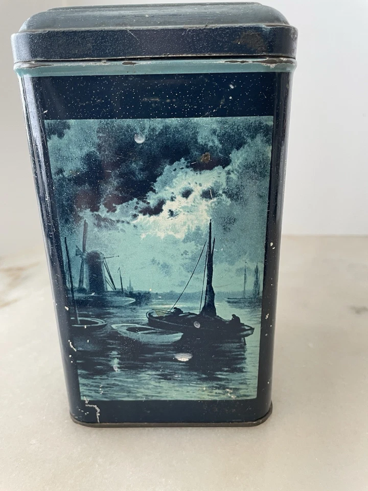 Vintage Itens Quality Products Tea Tin Featuring 4 Dutch Pictures - Image 3 of 4