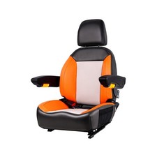 Universal Orange Ergonomic Tractor Seat with Adjustable Backrest, Armrests  ...
