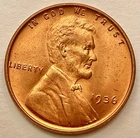 1936p  Uncirculated BU Red RD - Lincoln Wheat Cent  ~ B699