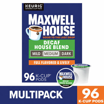 Maxwell House  House Blend Decaf K-Cup Coffee Pods 24Ct Box 96ct older stock