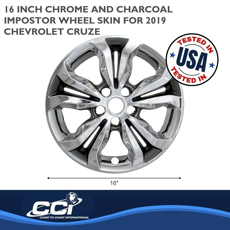 Recubrimiento de rueda IMP442CC, 16 pulgadas para Chevrolet Cruze 2019 cromado 5 radios Foto 3 de 3