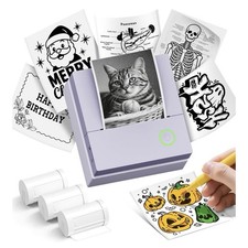 Sticker Printer PM290 Mini Printer Bluetooth Sticker Maker Machine 3 Paper Rolls