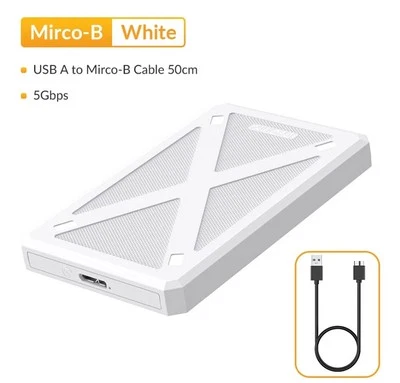 IDSONIX 2,5 Zoll Festplattengehäuse USB3.0 Festplatten Gehäuse für SATA HDD SSD 5/6Gbp