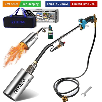 #ad Propane Torch Weed Burner 1300000 BTU Weed Torch with 1lb Propane Cylind... $68.39