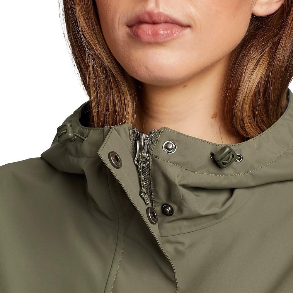 Eddie Bauer Waterproof Hooded Rain Jacket Green S