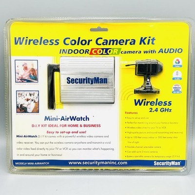 SecurityMan Wireless Color Camera Kit Mini-AirWatch With Audio Factory Sealed