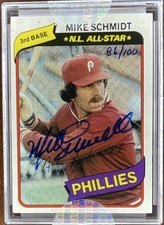 Topps Certified Autograph Issue 1980 Mike Schmidt All Star 86/100