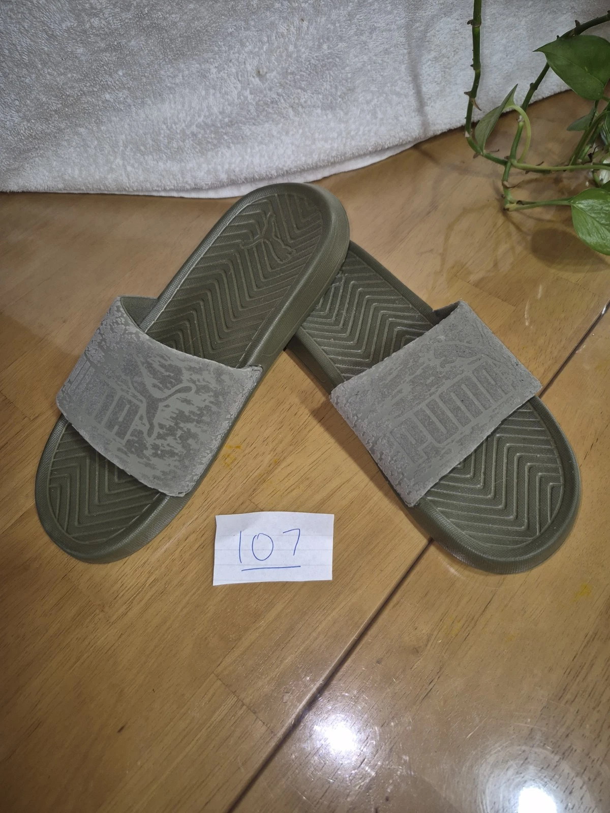 Sandalo PUMA Popcat Velluto Corda Slide Oliva Bruciata Donna 7 5