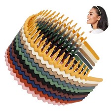 WOVOWOVO Plastic Hair Bands with Teeth, 10 1 Count Pack of 10 , Fashion