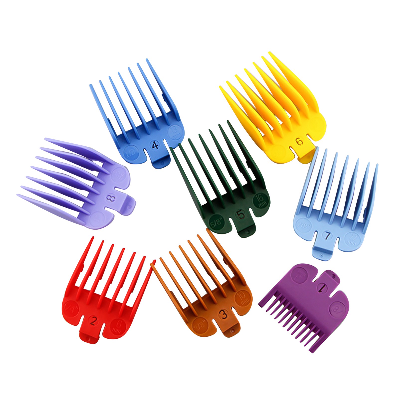 8PCS Universal Hair Clipper Limit Comb Trimmer Guard Combs A