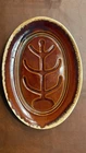 Vtg Hull Pottery Brown Drip Oval Meat Serving Platter Oven Safe USA Made 14”