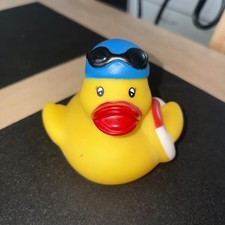 Medium Rubber Duck Ducks Collectible Bath Toy lifeguard design roughly 9cm tall