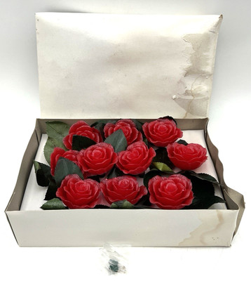 KURT ADLER RED ROSE INDOOR/OUTDOOR STRING LIGHT SET 10 ROSES PLASTIC BRASS