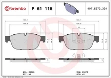 Brake Pad Set, Disc Brake Brembo P61115