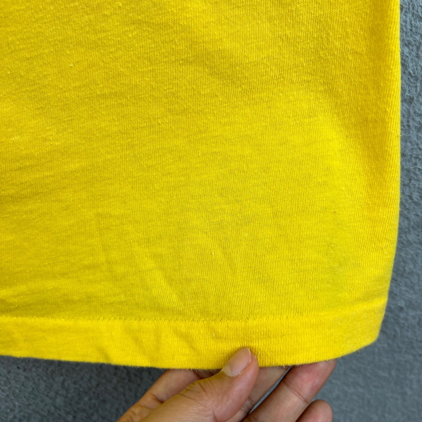 Vintage 80s Hi Cru by Stedman Yellow R & L Sewer Scream & Yell Pocket T-Shirt L image 4