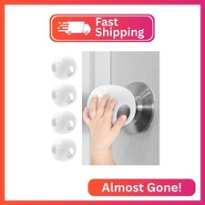 GCRQ Child Safety Door Knob Covers 4 Pack Reusable Baby Proof Door Knob Locks Ba