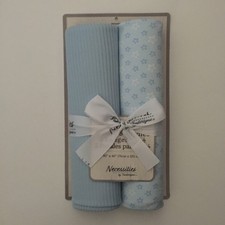 NEW Swaddle Baby Blankets Blue Stars and Solid Color 2 pk Baby Gift  Tendertyme