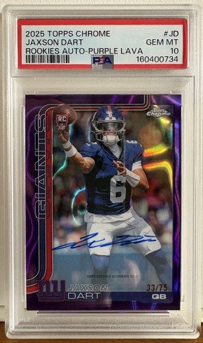 Jaxson Dart [Purple Lava Refractor] #RA-JD 2025 Topps Chrome Rookie Autograph card
