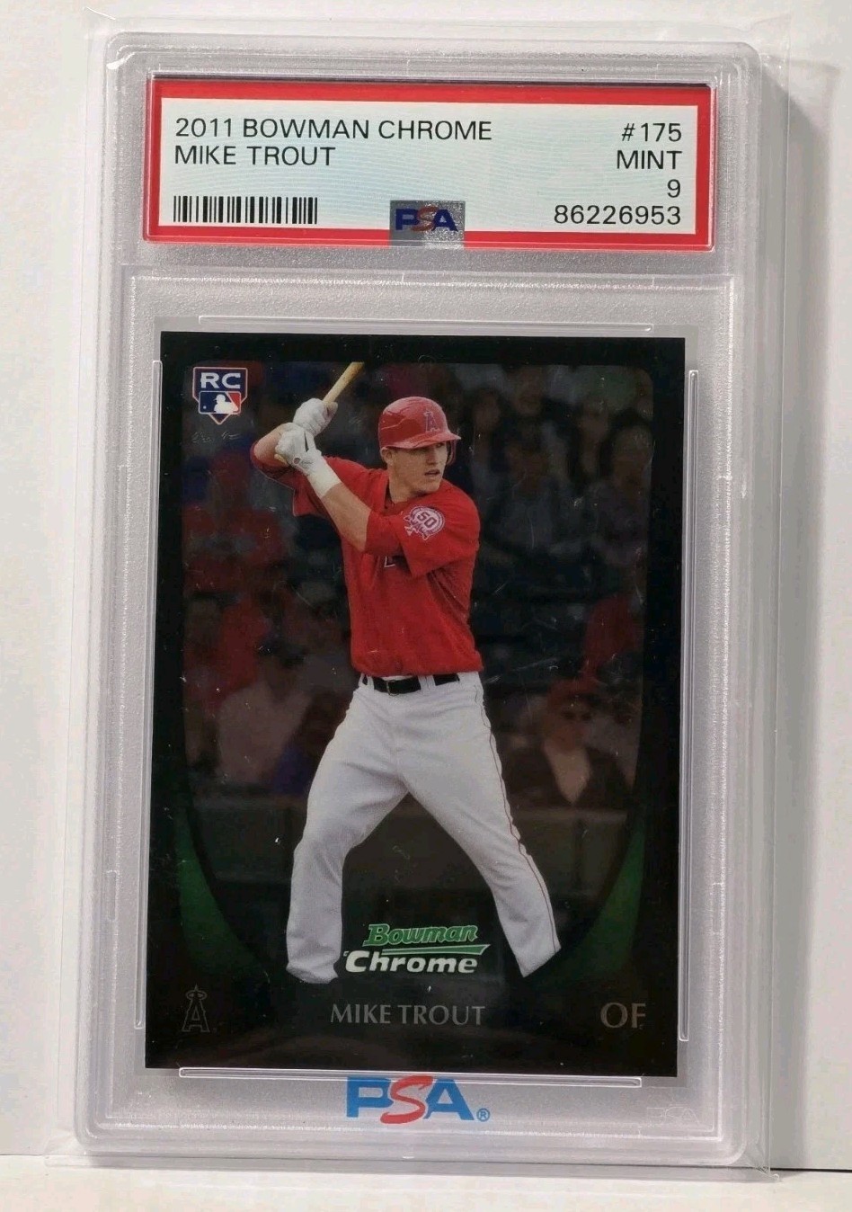 2011 BOWMAN CHROME MIKE TROUT RC #175 PSA 9
