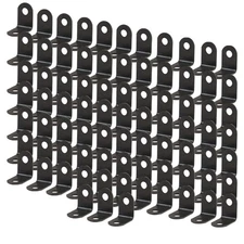 Angle Bracket Metal Black Brace Fastener Shelf Support Screws 12 x 12mm 80pcs