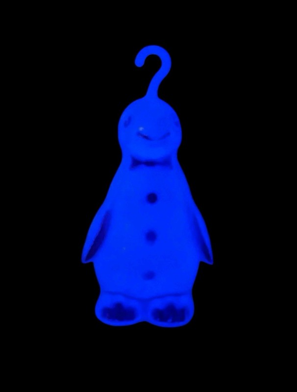 Vintage ROSBRO Hard Plastic Glow-in-the-dark Penguin Christmas Ornament Works
