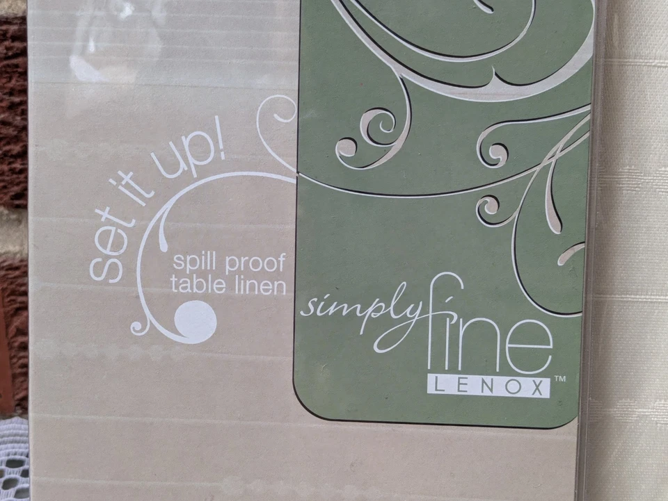 Lenox Simply Fine Spill Proof Linen Table Cloth 60" x 84" Oval NEW - Image 3 of 4
