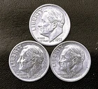 1952 P-D-S 10c SILVER Roosevelt Dimes, Year Set. BU-XF-BU  (R188)