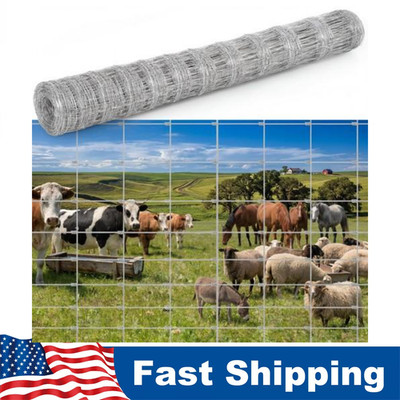Farm Fence 4ft x 164/328ft Heavy Duty Galvanized Cattle Fence Animals Protection