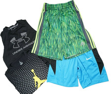 Youth Boys Lot 4 NIKE, ADIDAS  UNDER ARMOUR Shorts  Shirts Sz Medium