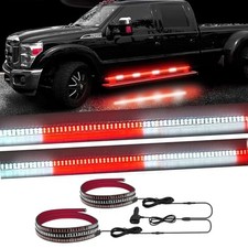 2pcs 70in Red White Strobe Lights Strip For Trucks 864 Led Warning Red White 2pcs 70in Red White Strobe Lights Strip For Trucks 864 Led Warning Red White