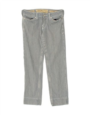 Jacob Cohen Damen Straight Freizeithose W25 L25 dunkelblau Nadelstreifen CC87