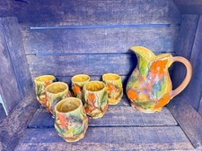 Slipper service - pitcher and 6 cups decor vine leaves