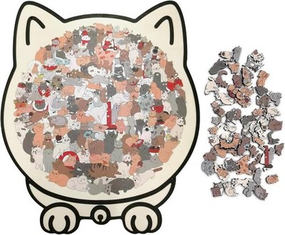 Katzenpuzzle Holz 135 Teile kreatives Dekor für Erwachsene Kinder