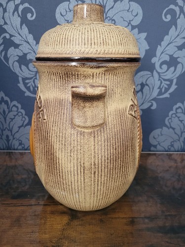 Rumtopf Mid Century West German Pottery Large 12" Preserve Jar With Lid 801-34 - Picture 4 of 10